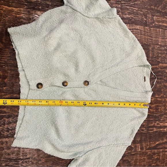 Free People Mint Green Bouclé Button-Up Cardigan - Picture 8 of 8